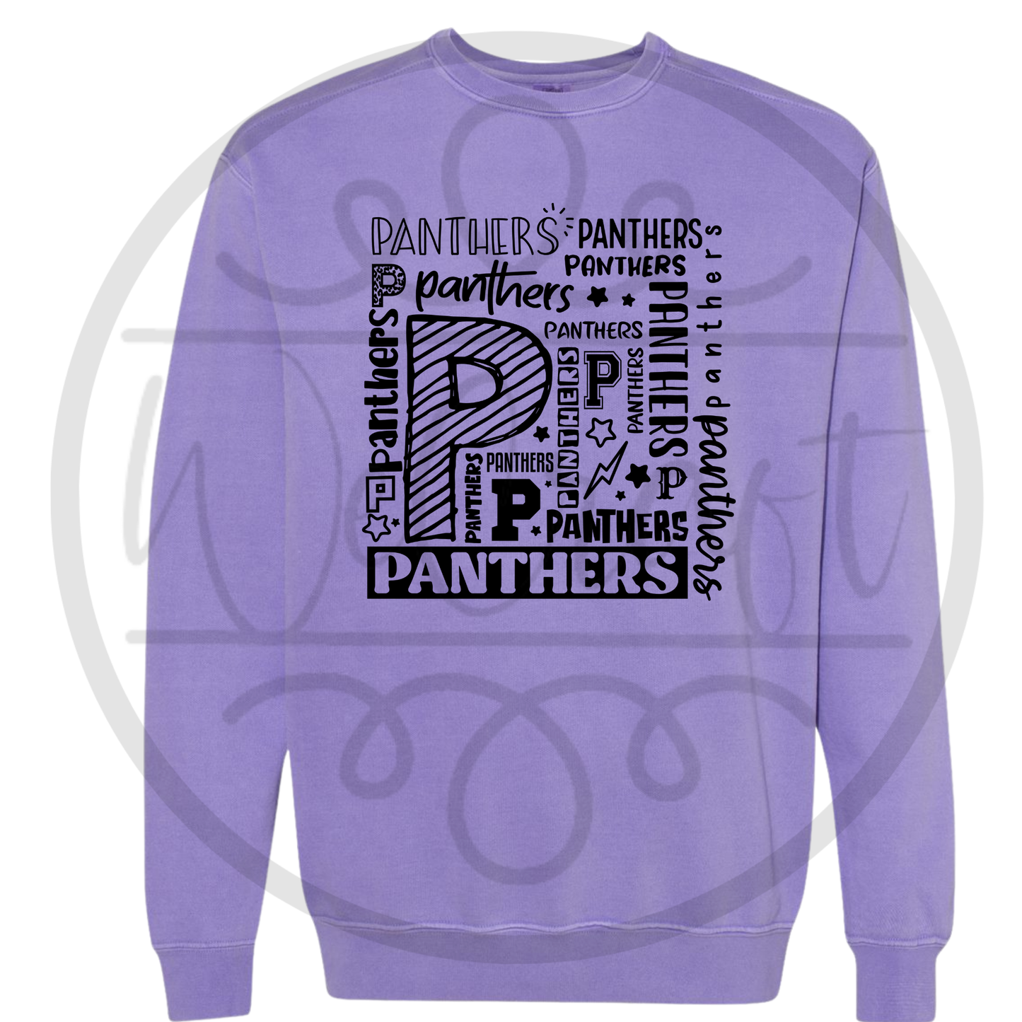 Violet Comfort Colors Panthers Crewneck