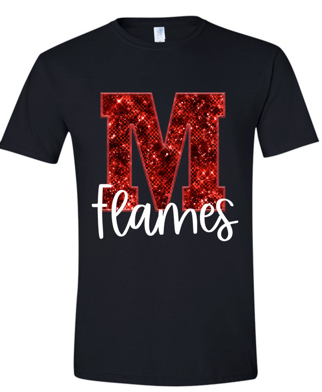 Gilden Unisex Softstyle T-Shirt - Black - Faux Sequin Design