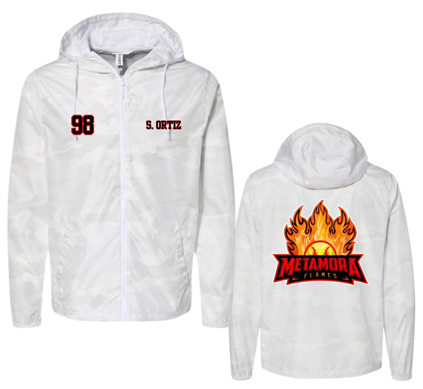 Independent Trading Co Lightweight Full Zip Jacket - White Camo