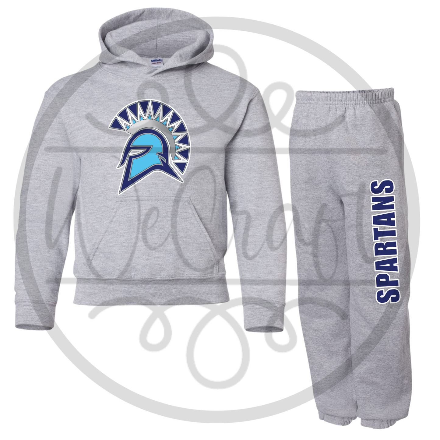 Youth Spartans Hoodie Sweat Set - Gray
