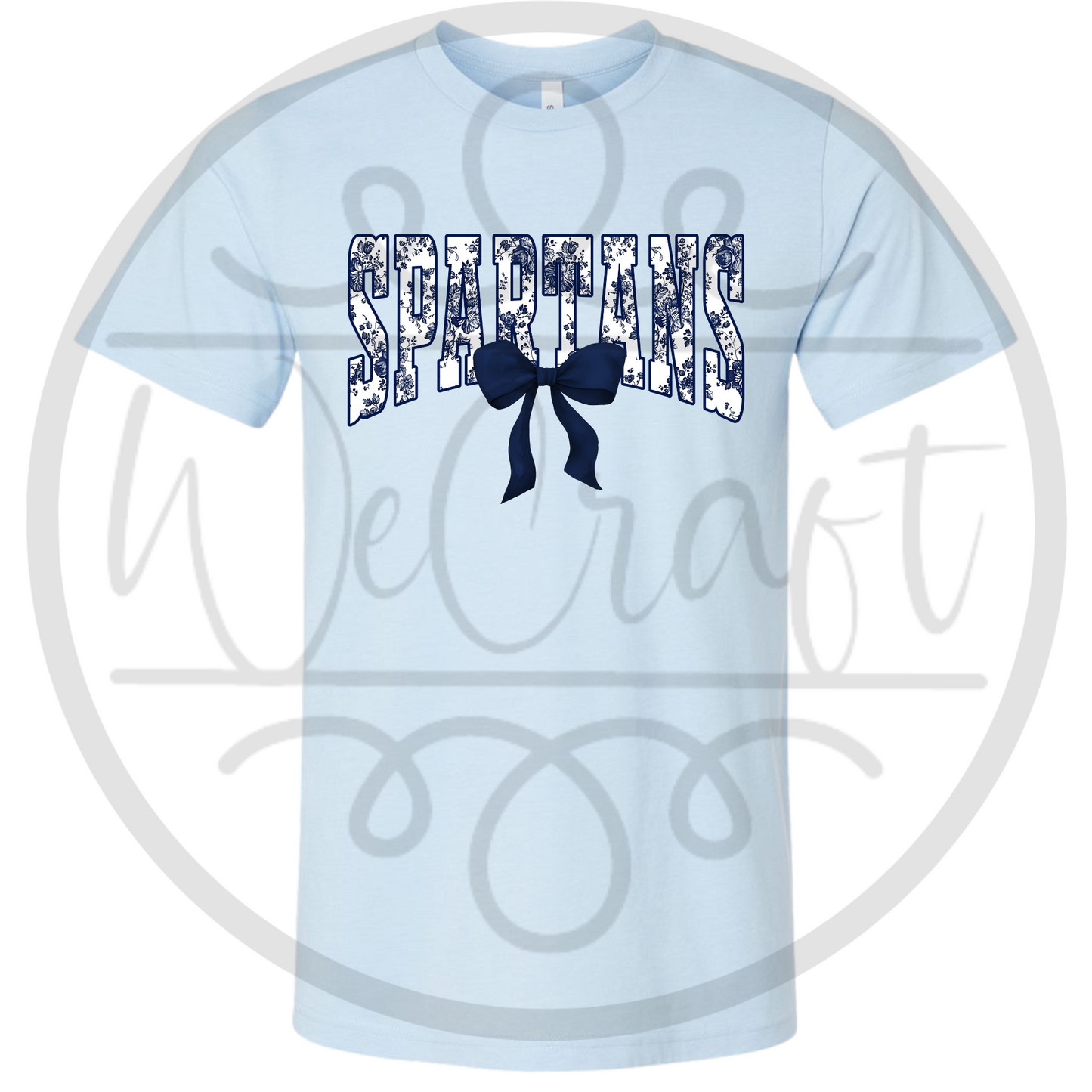 Navy Spartans Bow Tee - Softstyle