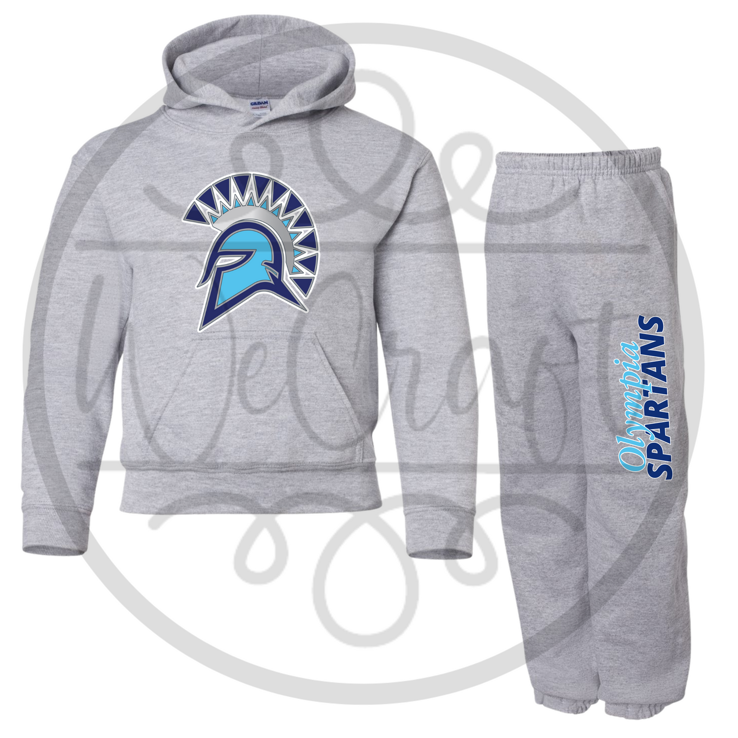 Youth Spartans Hoodie Sweat Set - Gray