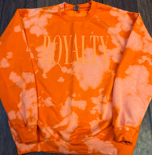 50/50 Unisex Bleached Royalty Crewneck - ORANGE