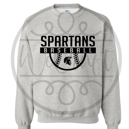 Spartans Baseball Black Crewneck