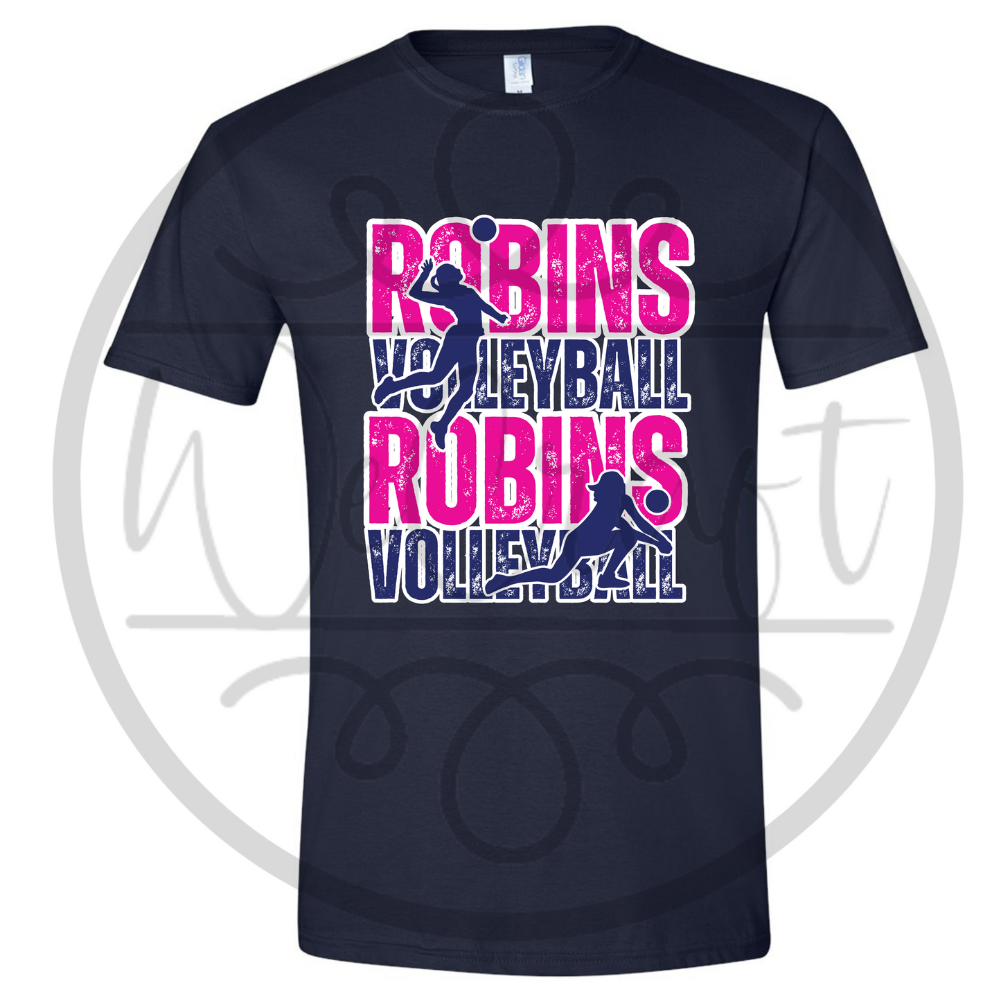 Robins Volleyball Stacked T-Shirt