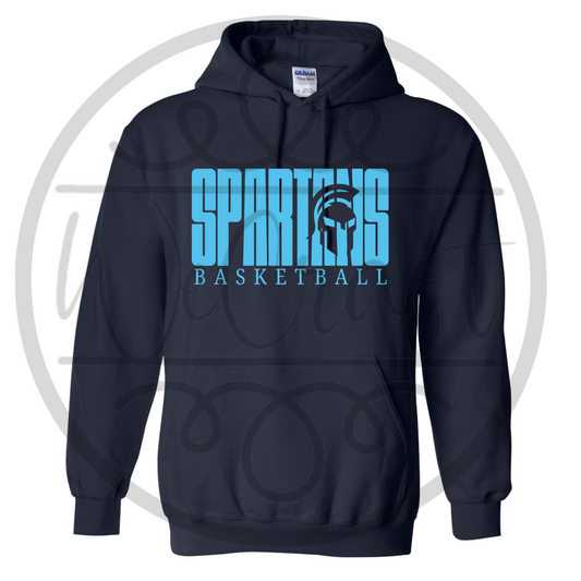 Spartans Capital Basketball Navy Hoodie