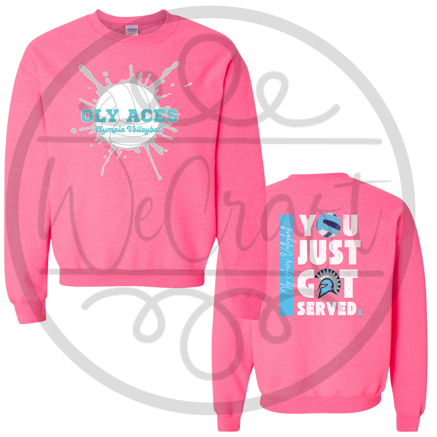 Oly Aces Pink Youth Crewneck