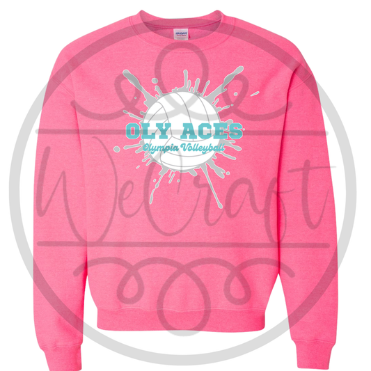 Oly Aces Youth Pink Crewneck
