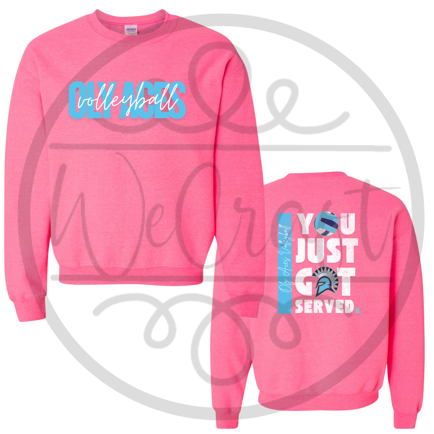 Oly Aces Pink Youth Crewneck