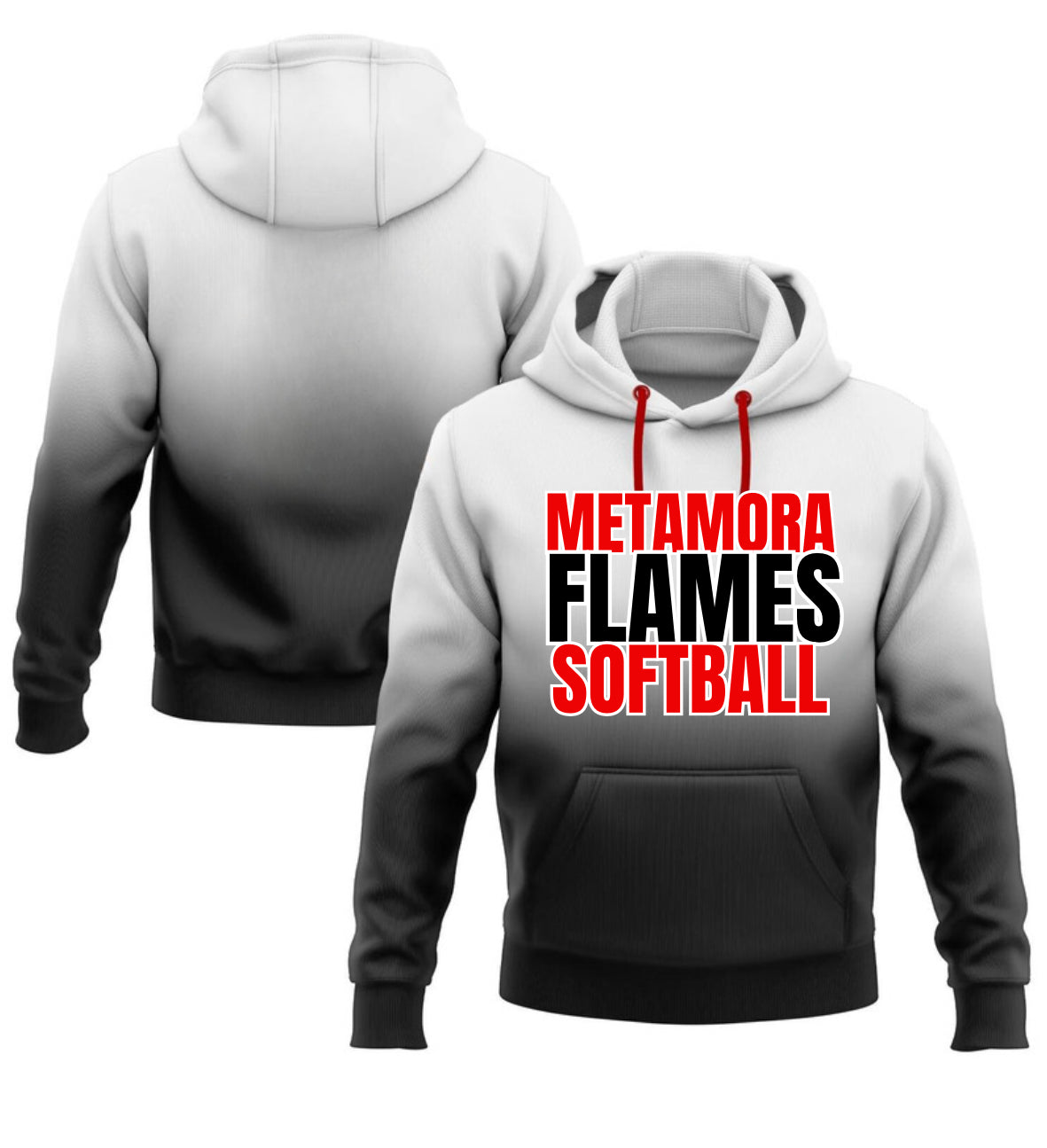 Black Ombre Flames Hoodie - No #