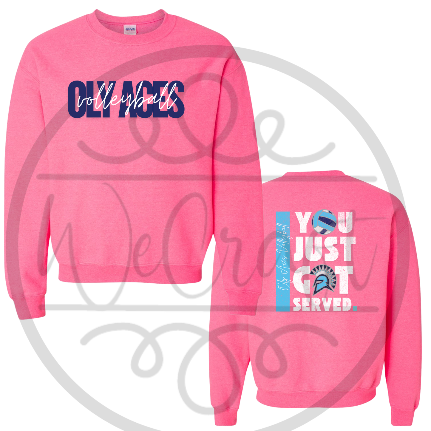 Oly Aces Pink Youth Crewneck