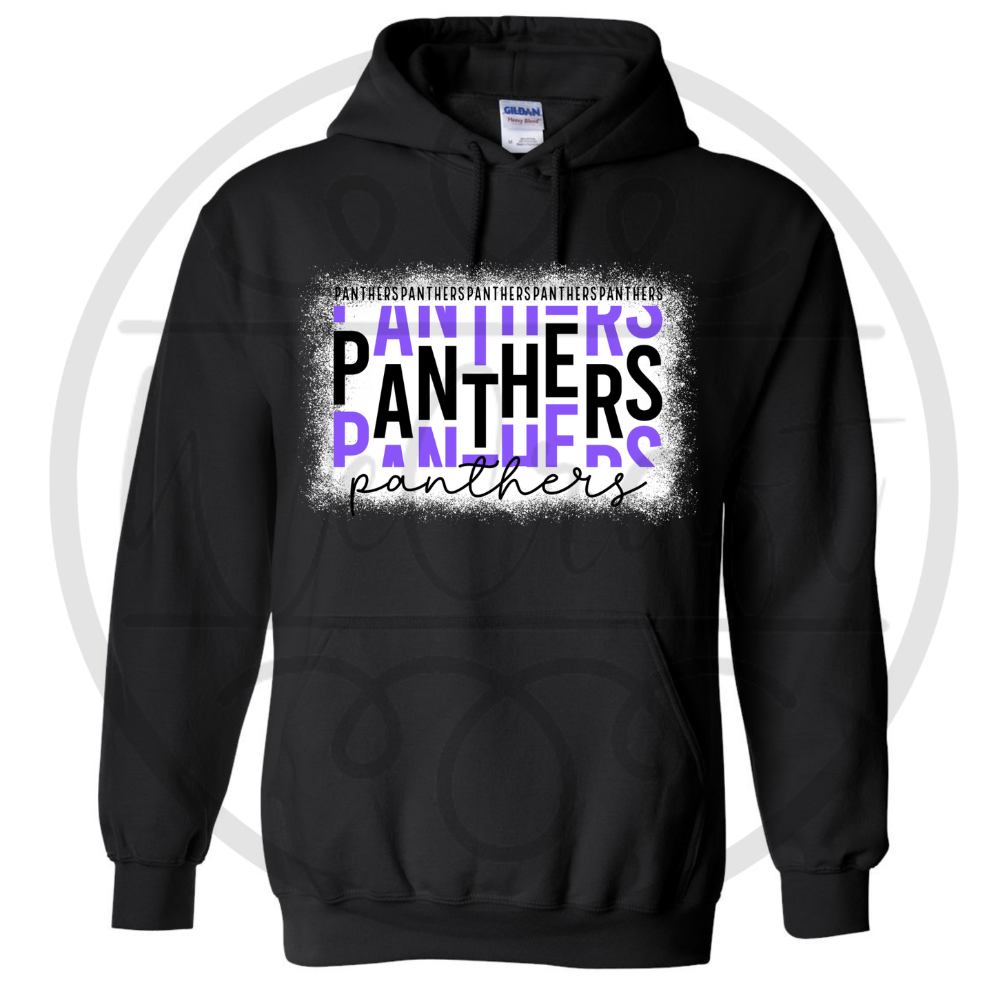 Panthers Black Faux Bleached Hoodie