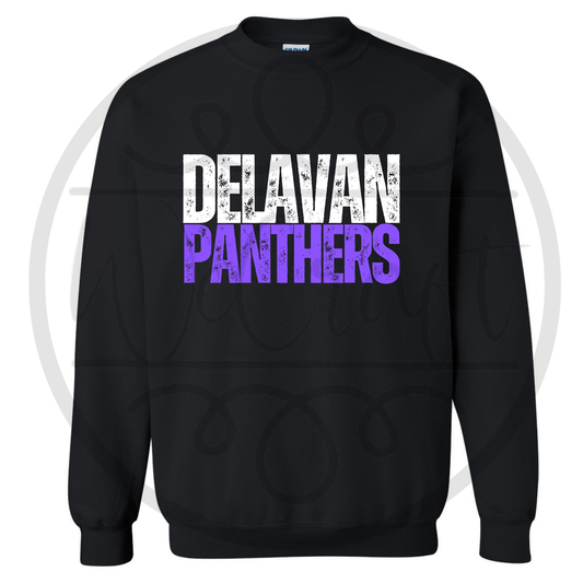 Delavan Panthers Distressed Crewneck