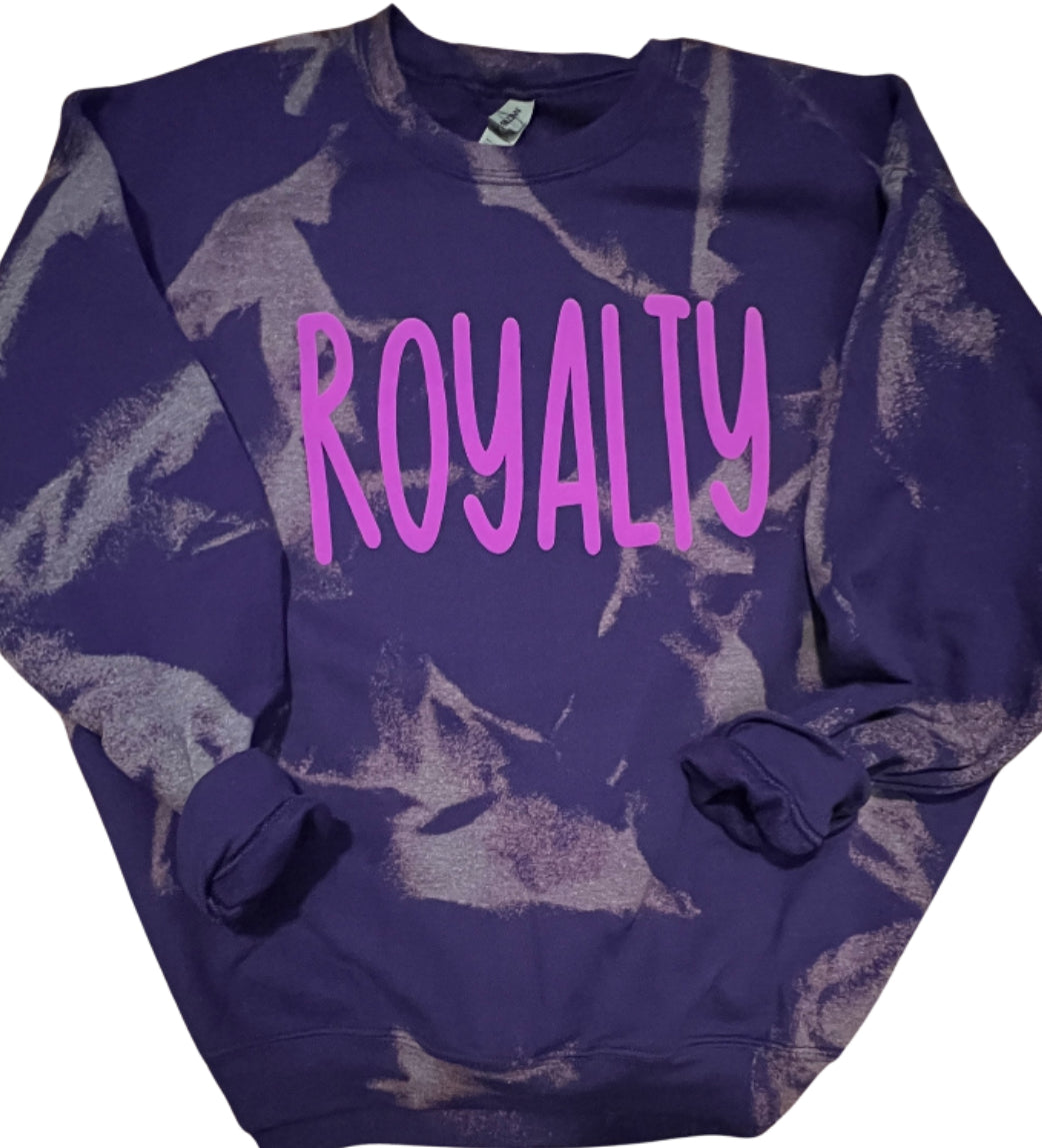 50/50 Unisex Bleached Royalty Crewneck - PURPLE