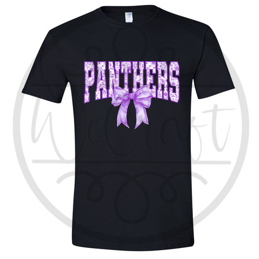 Panthers Floral Bow Tee