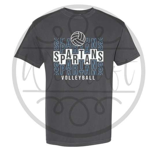 Spartans VB Comfort Colors Stacked Tee