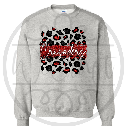 Crusaders Leopard Crewneck