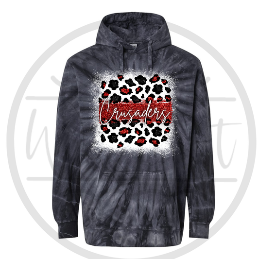 Dyenomite Black Hoodie Crusaders Leopard