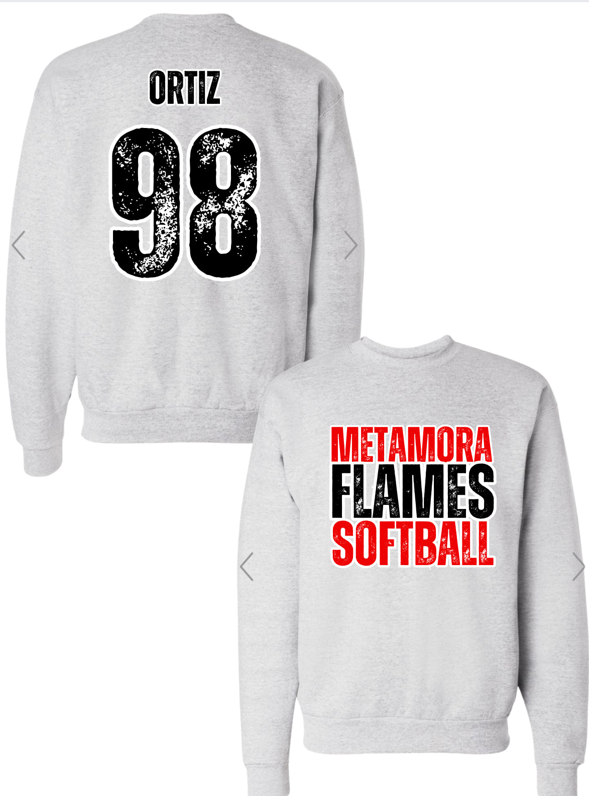 Ash Gray Metamora Flames Crewneck
