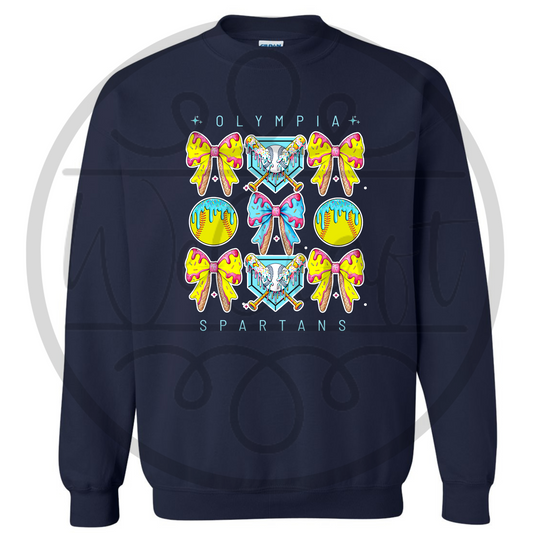 Spartans Softball Drip Crewneck