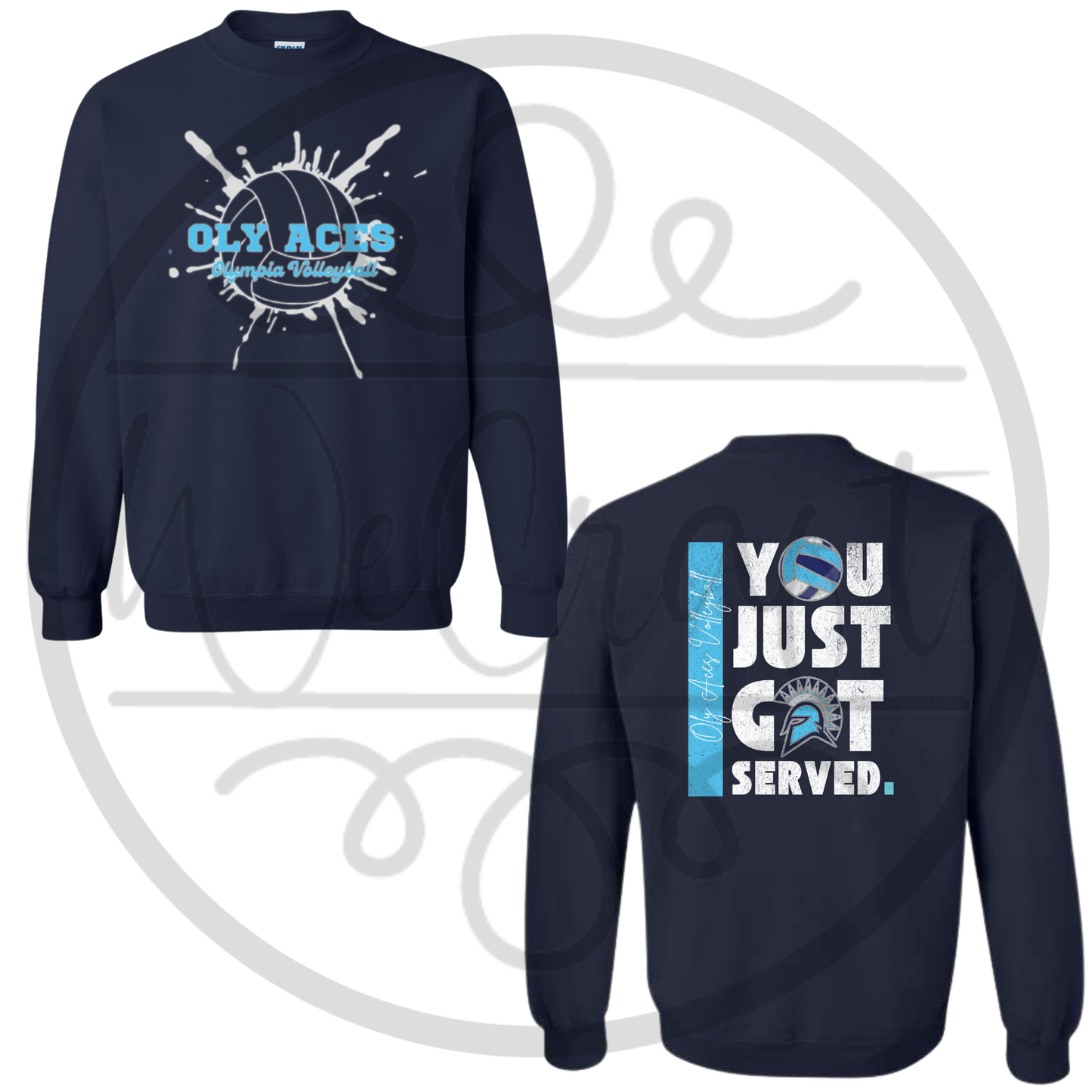 Oly Aces Logo Served Crewneck