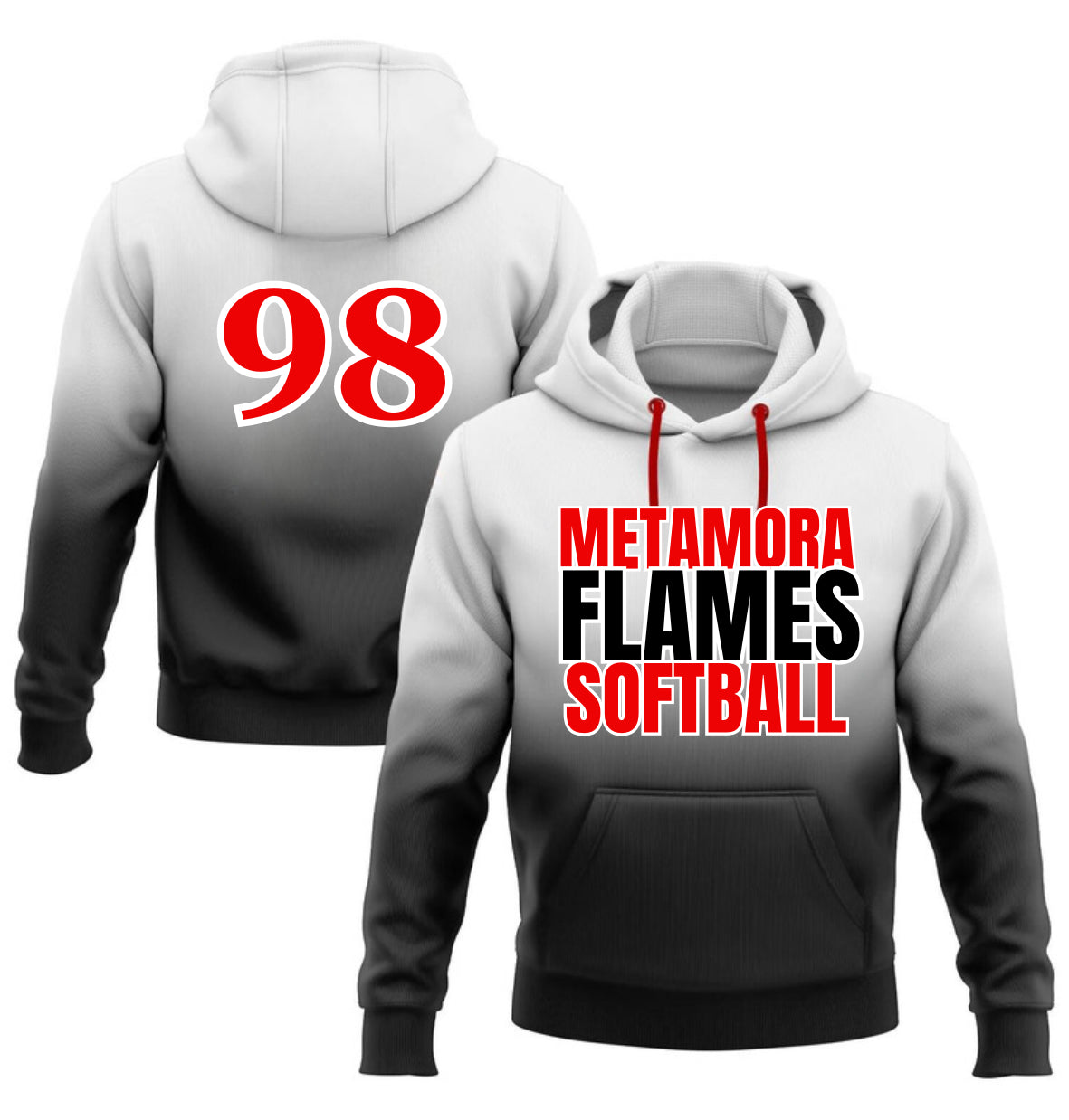 Black Ombre Flames Hoodie