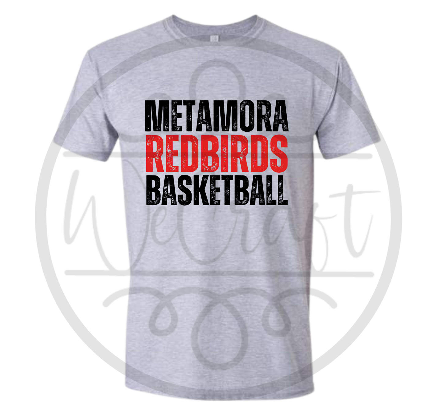 Redbirds Basketball Stacked Tee