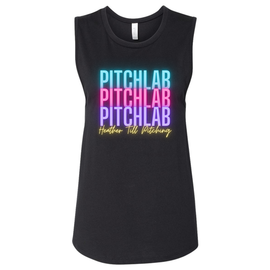 PitchLab Neon Stacked Bella+Canvas Muscle Tank