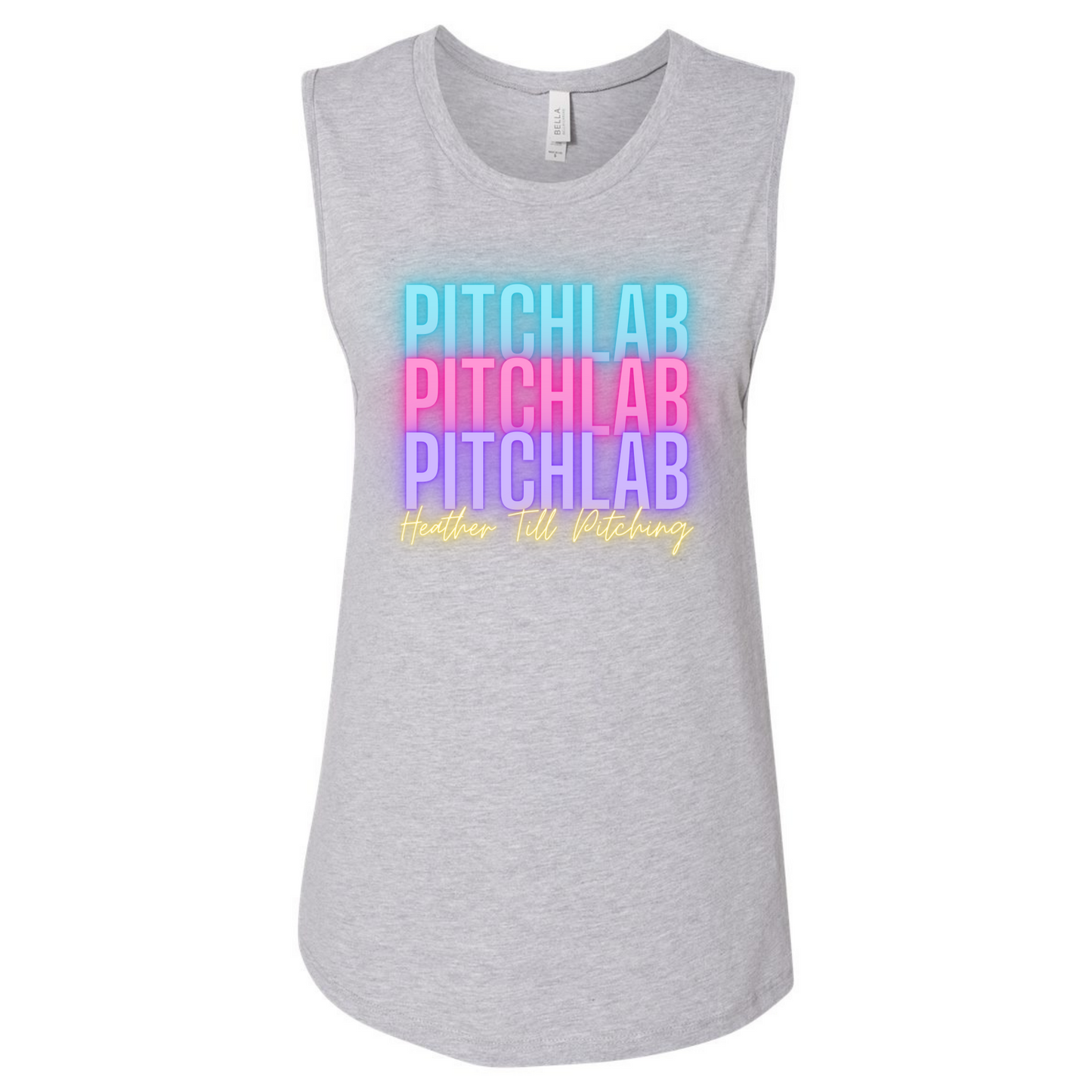 PitchLab Neon Stacked Bella+Canvas Muscle Tank