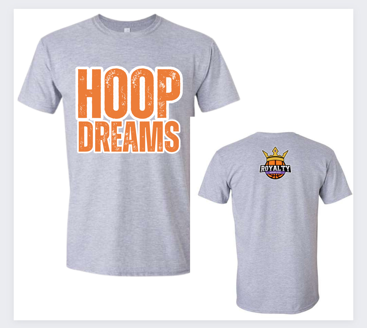 Hoop Dreams Distressed Gray Tee - Orange