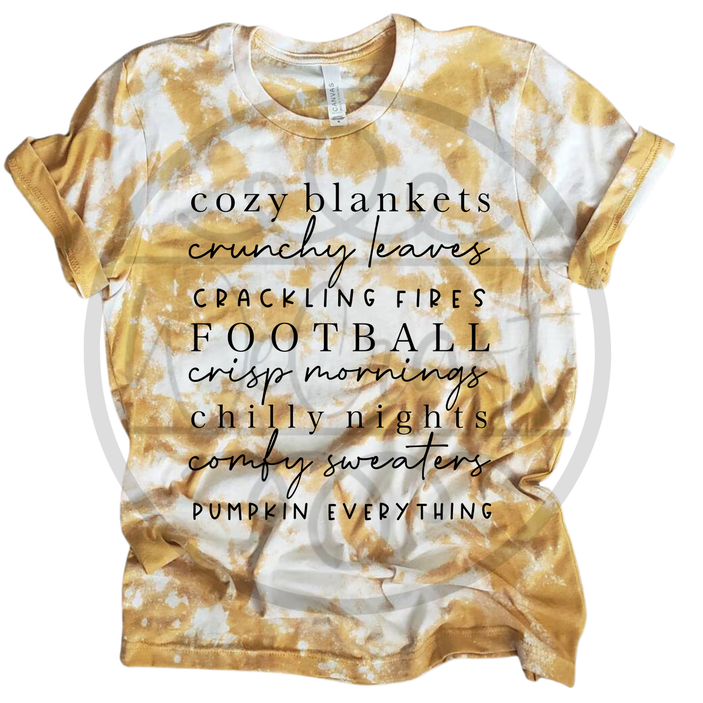 Cozy Fall Mustard Bleached Tee