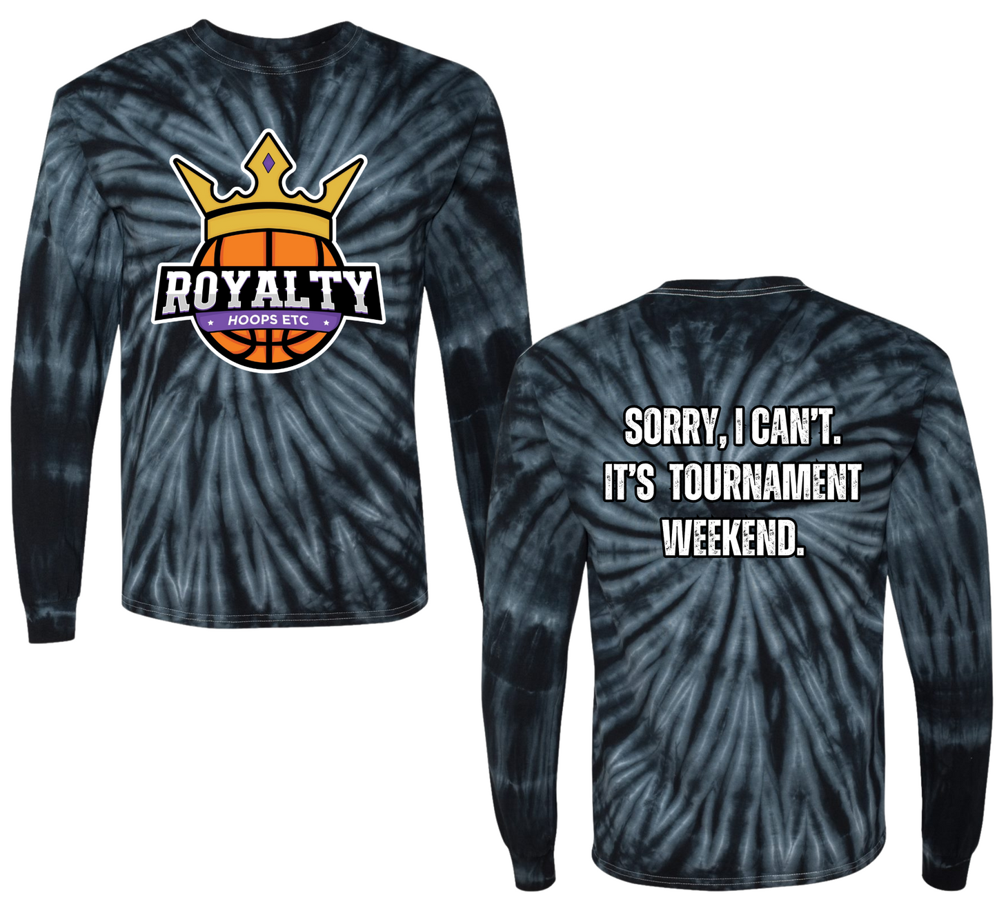 Sorry I Can't Black Tie Dye LS Tee