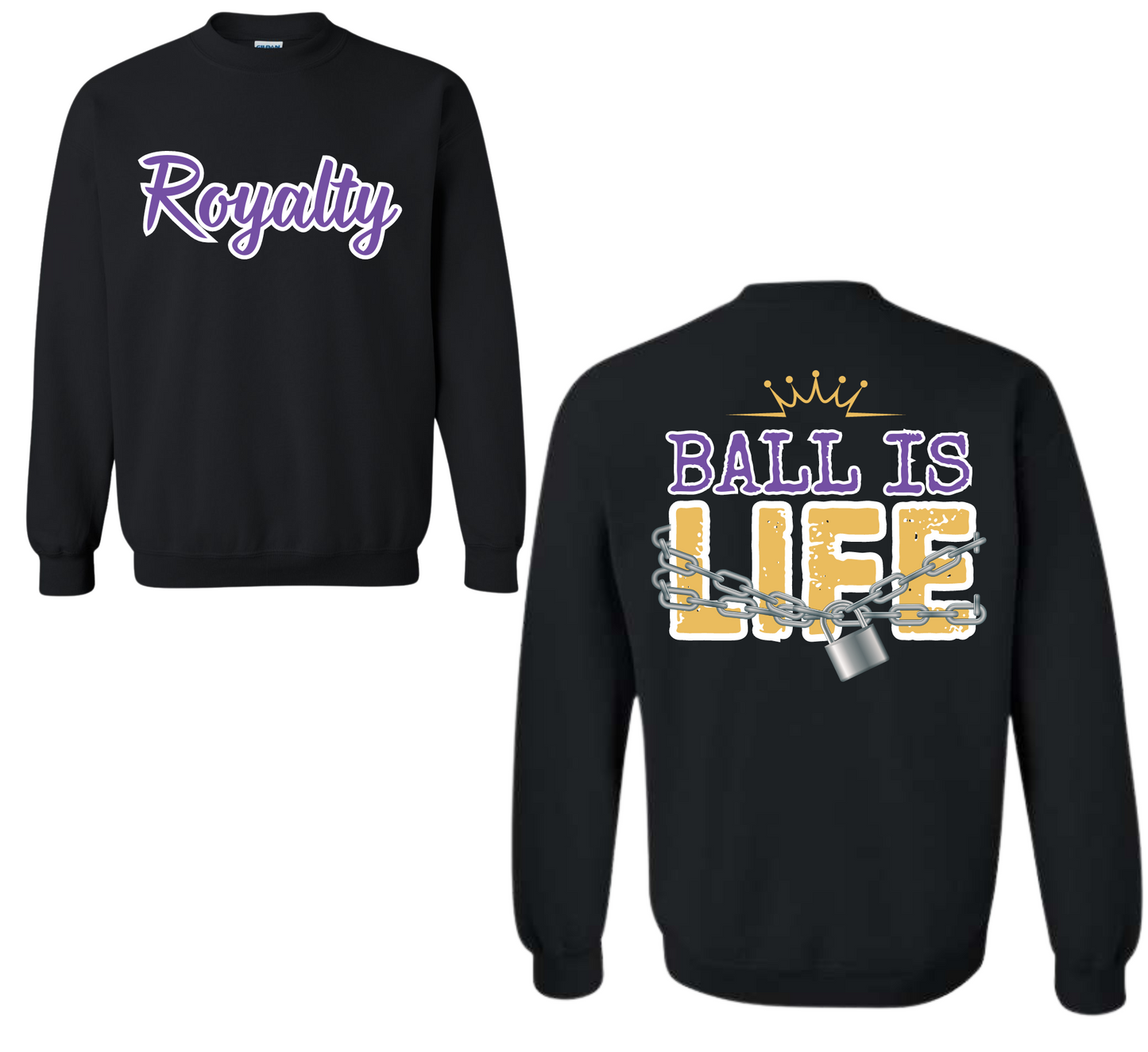 Ball is Life Black Crewneck - Purple