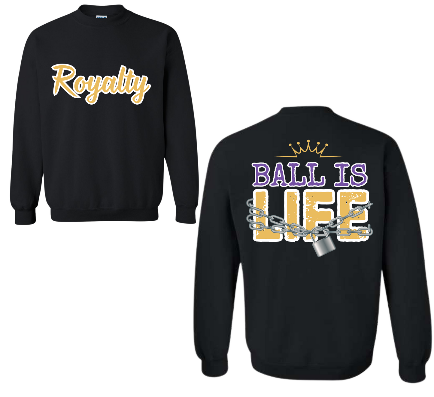 Ball is Life Black Crewneck - Gold