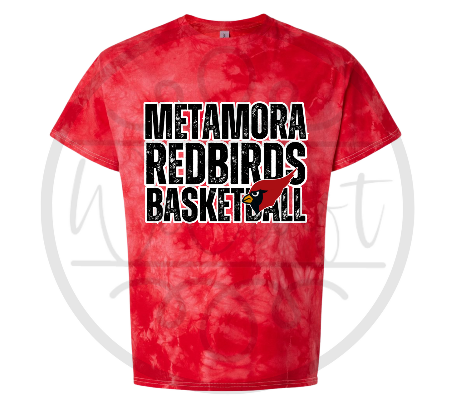 Crystal Tie-Dye Black Redbirds Tee