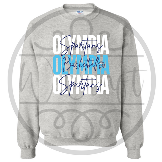 Spartans Basketball Stacked Crewneck