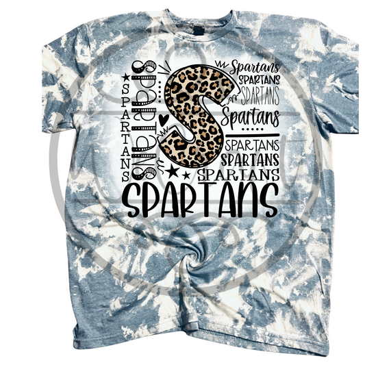 Spartans Typo Indigo Bleached Tee