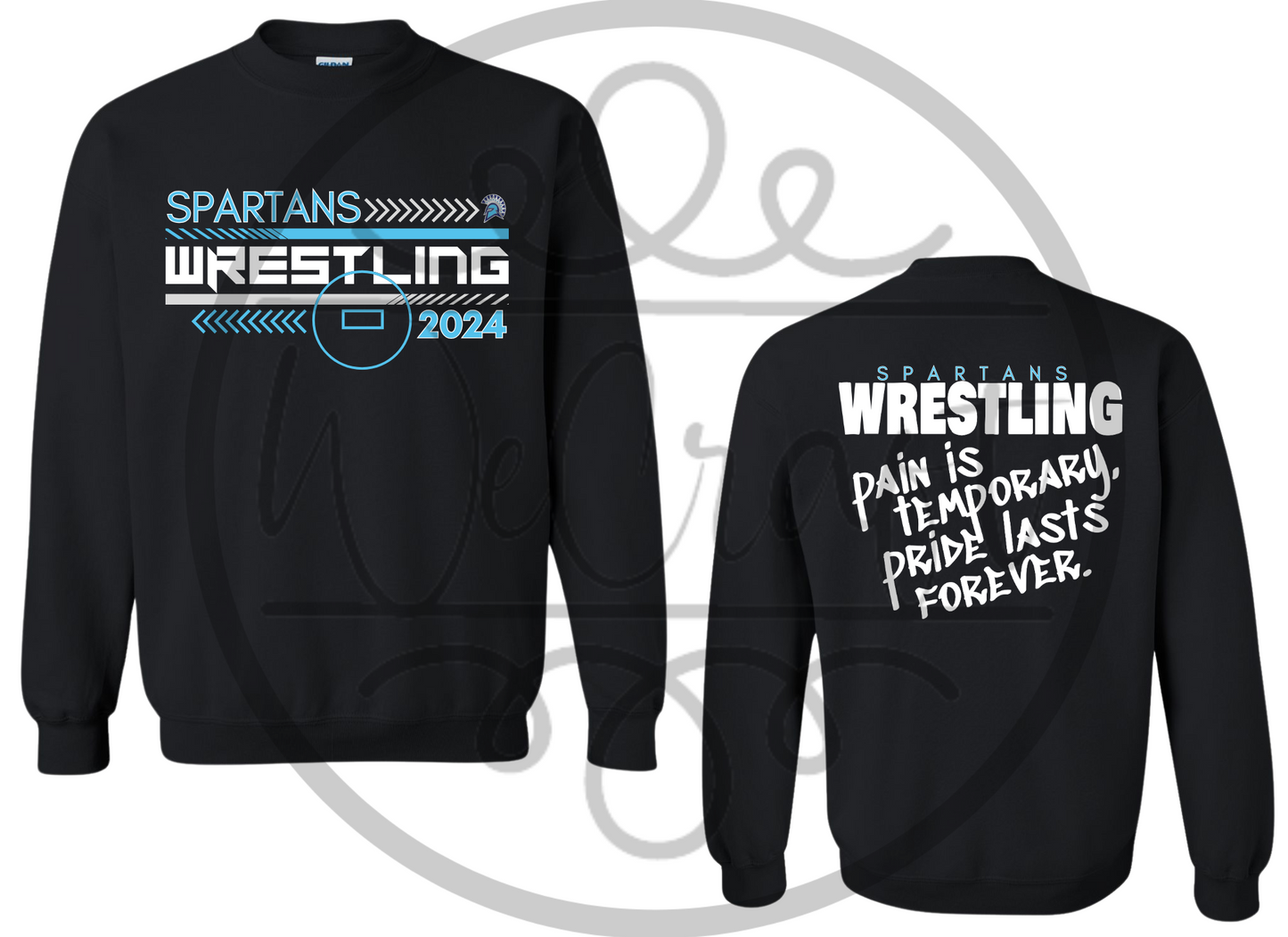 Spartans Wrestling Etched w/ back design