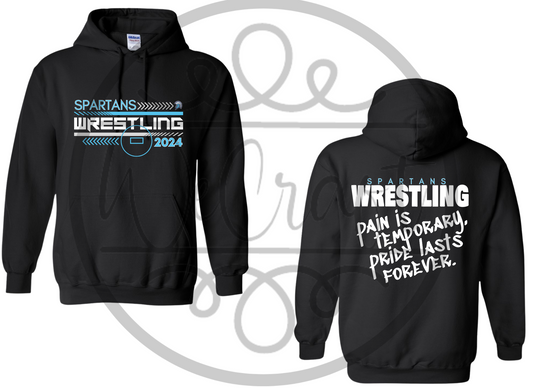 Etched Spartans Wrestling Hoodie