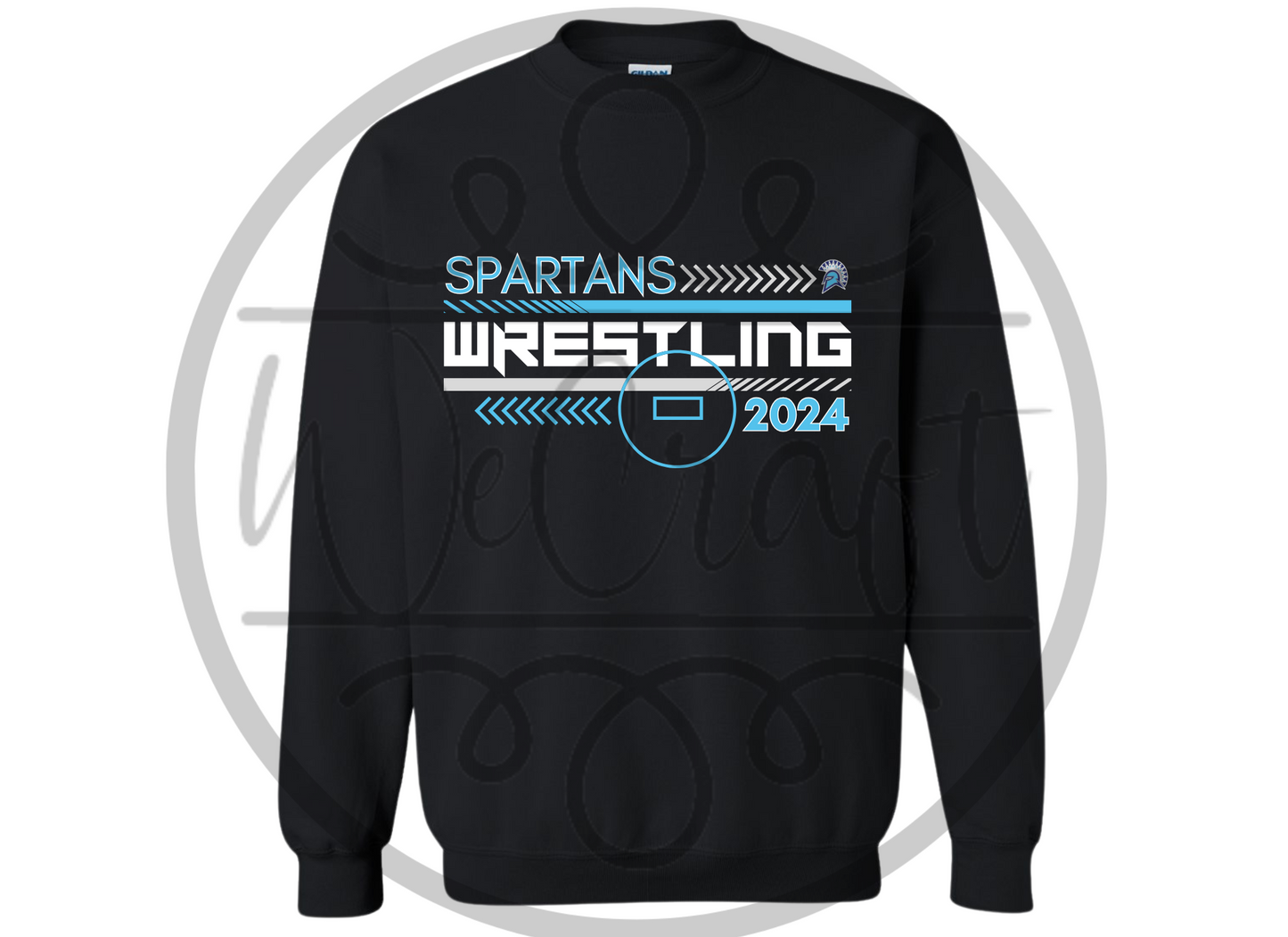 Etched Spartans Wrestling Crew - front only