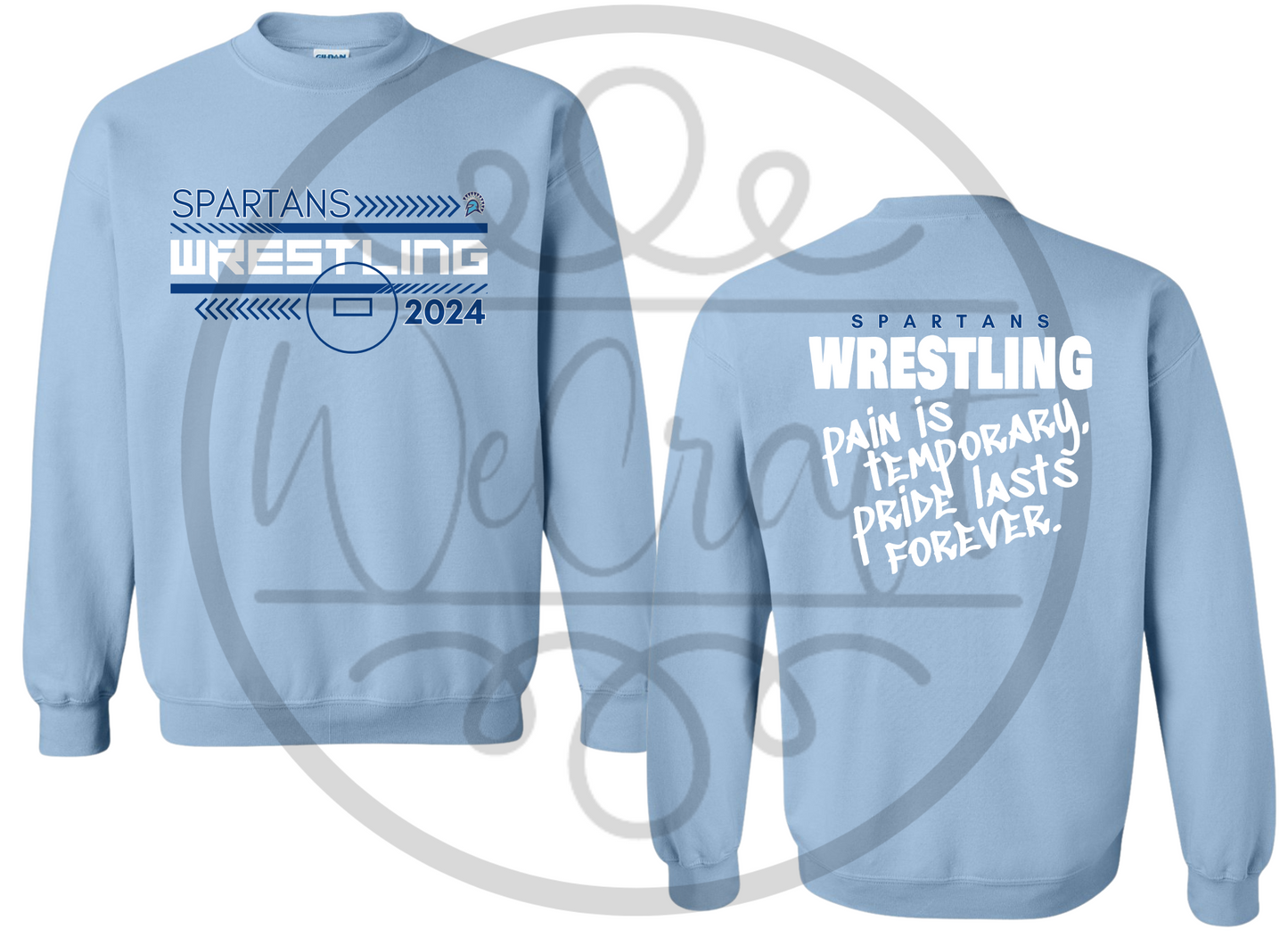 Spartans Wrestling Etched w/ back design