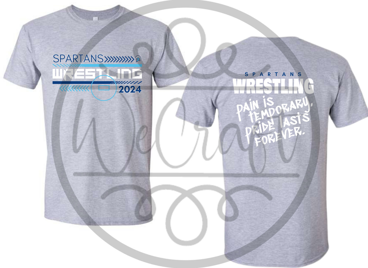 Spartans Wrestling Etched w/ back