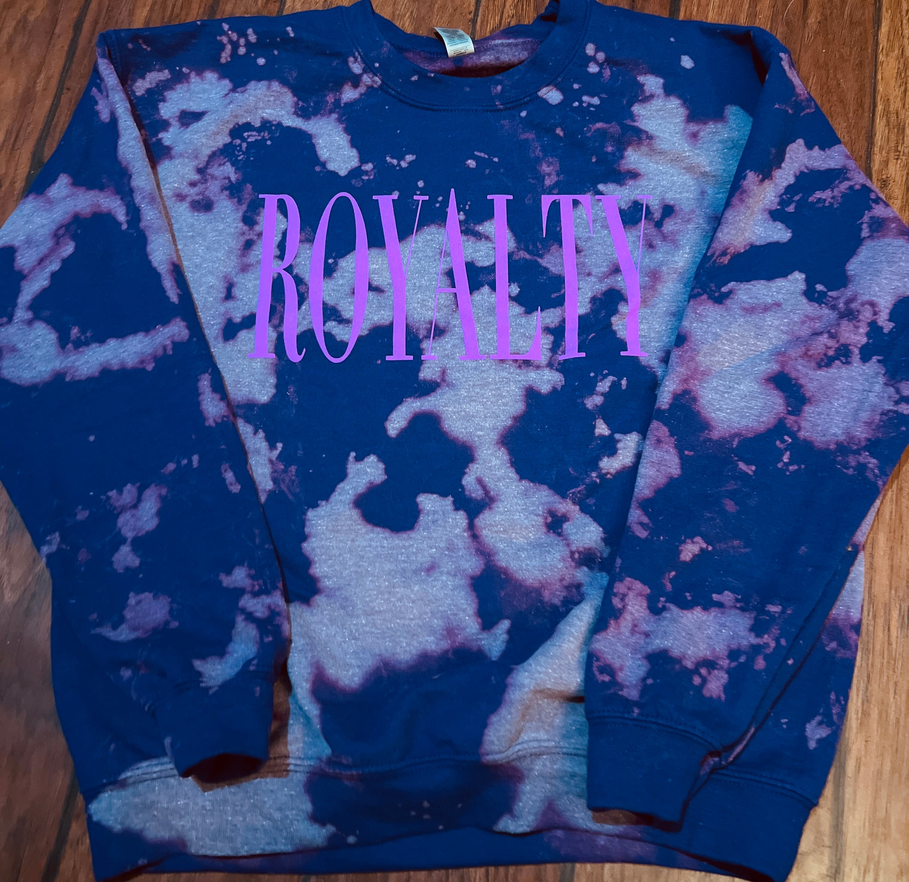 50 50 Unisex Bleached Royalty Crewneck PURPLE