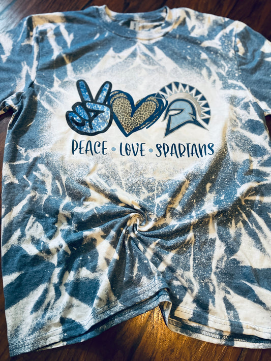 Peace Love Spartans Adult Tee