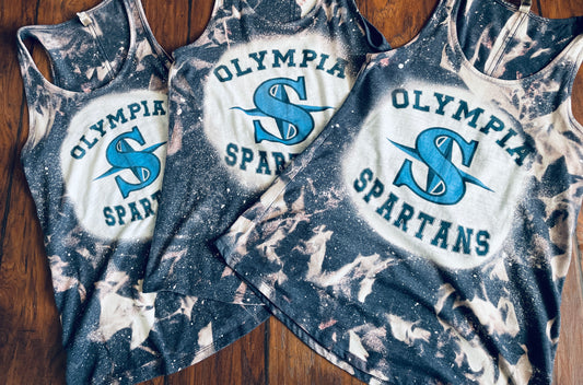 Olympia Spartans Navy Bleached Tanks